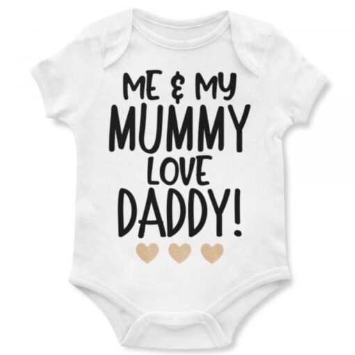 Me and Mummy Love Daddy Baby Grow