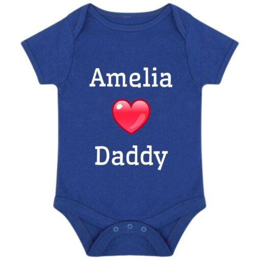 Baby Hearts Daddy - Royal Blue Baby Vest