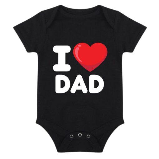 I Love Dad Baby Grow - Black