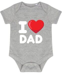 I Love Dad Baby Grow - Grey