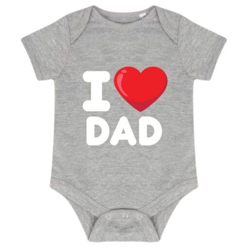 I Love Dad Baby Grow - Grey