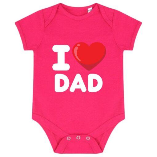 I Love Dad Baby Grow - Hot Pink