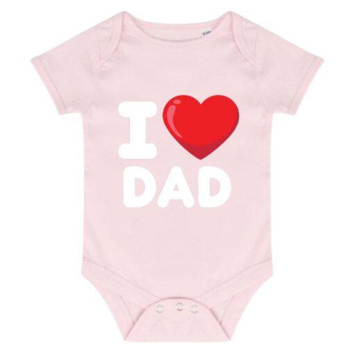 I Love Dad Baby Grow - Pale Pink