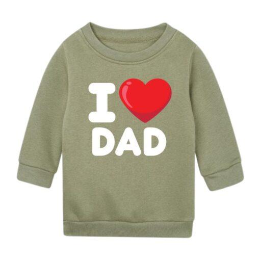 I Love Dad Olive Baby Jumper