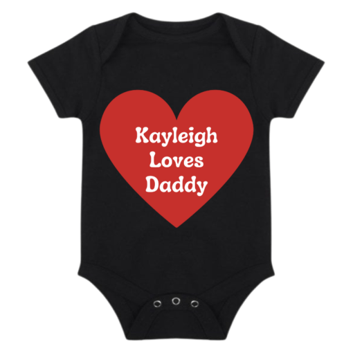 Personalised Red Heart I Love Daddy Babygrow - Image 2