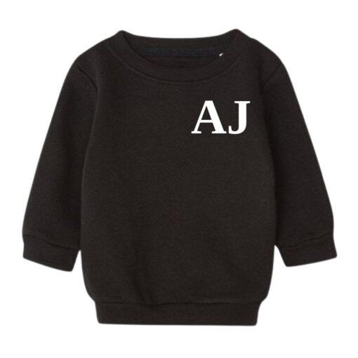 Custom Baby Jumper With Initials - Black