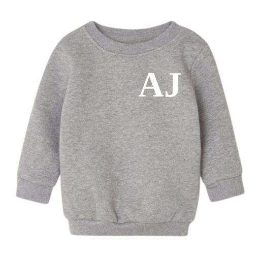 Custom Baby Jumper With Initials - Grey