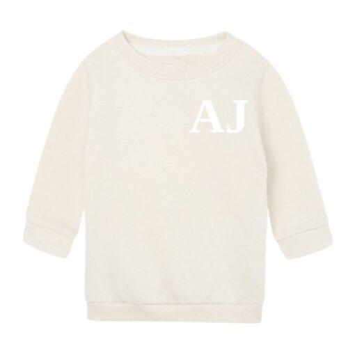 Custom Baby Jumper With Initials - Natural