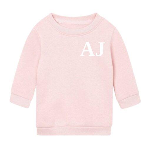 Custom Baby Jumper With Initials - Soft Pink